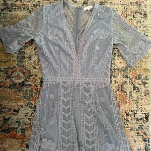 Elegant Gray Lace Jumpsuit
